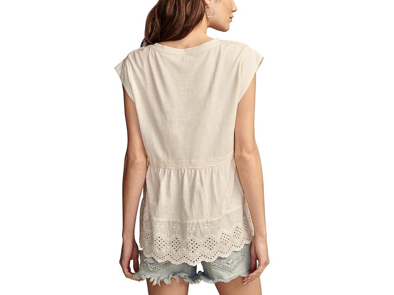 Embroidered Peplum Tee