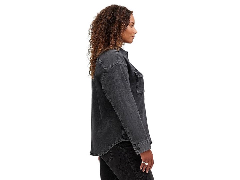 Black Mushy Long Sleeve Shirt in Chamber Wash