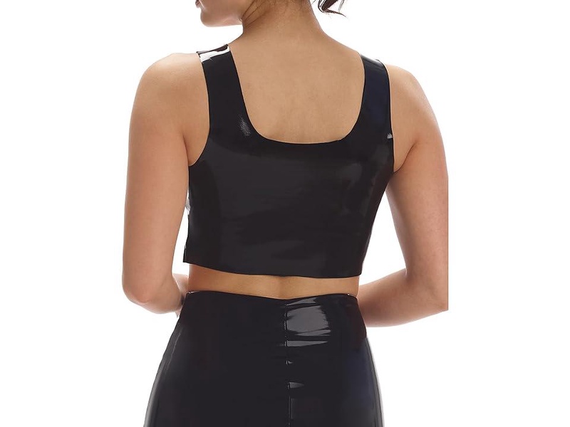 Faux Patent Leather Crop Top FLT110