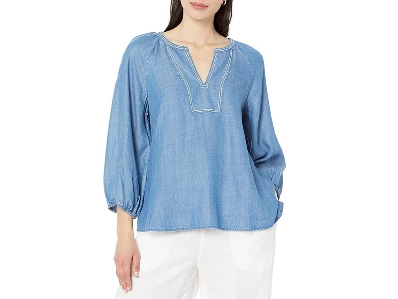 Chambray All Day 3/4 Sleeve Top