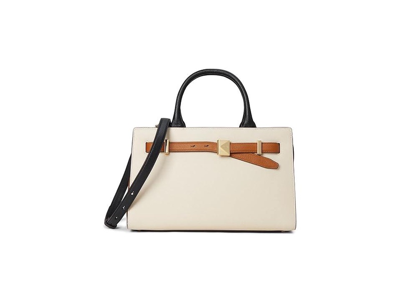 Tribeca Colorblocked Pebbled Leather Satchel