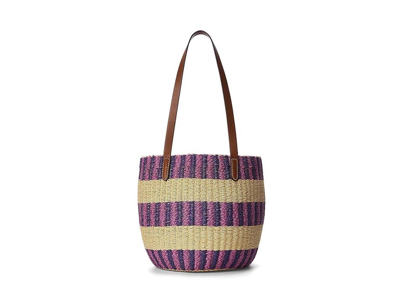 Striped Straw Medium Hartley Tote Bag