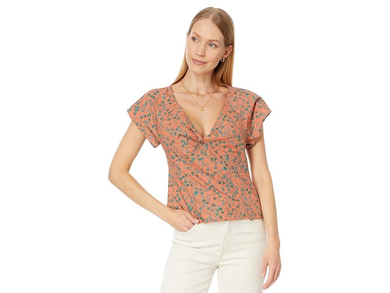 Twist-Front Seamed Top in Poplin