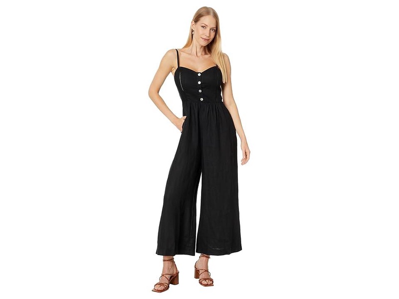 Sleeveless Wide-Leg Jumpsuit in 100% Linen