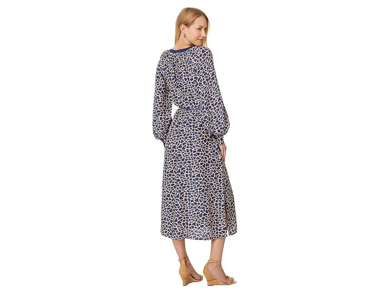 Safari Spots Long Sleeve Midi Dress