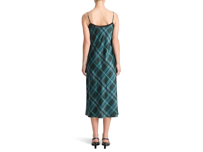 Plaid Lace Trim Slip Dress