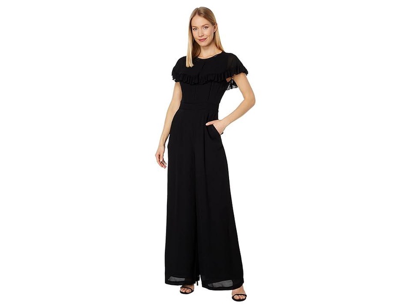 Olivvee Cape Jumpsuit with Ladder Tape Detail