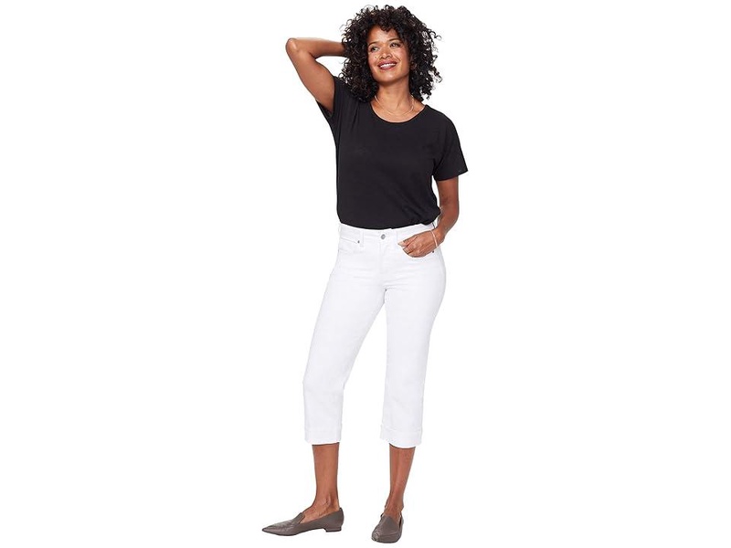 Marilyn Crop Cuff Jeans in Optic White