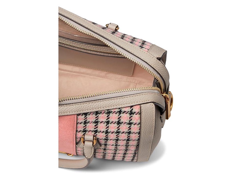 Gramercy Racing Stripe Plaid Twill Fabric Medium Satchel