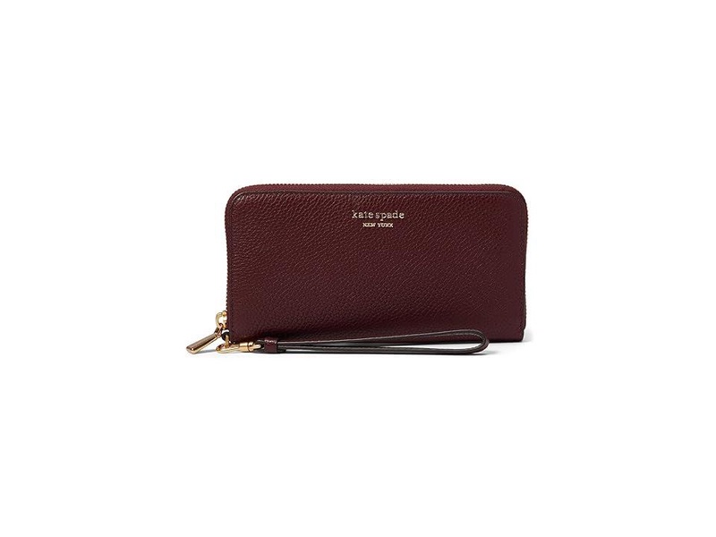 Ava Pebbled Leather Zip Around Continental Wristlet