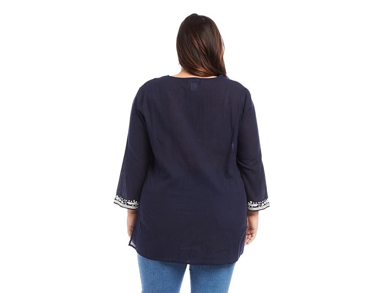 Plus Size Embroidered Tunic