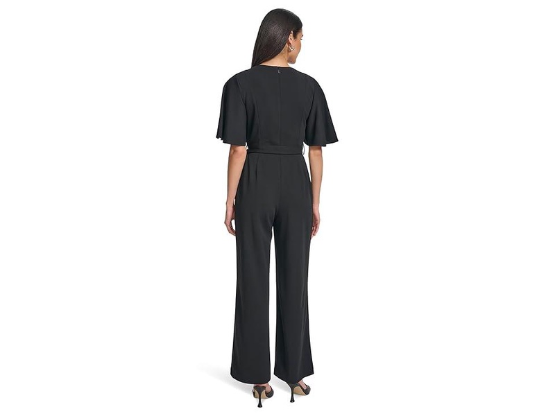 Scuba Crepe Cape Sleeve Jumpsuit