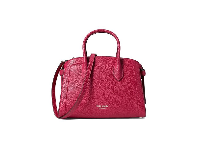 Knott Color-Blocked Pebbled Leather Medium Zip Top Satchel