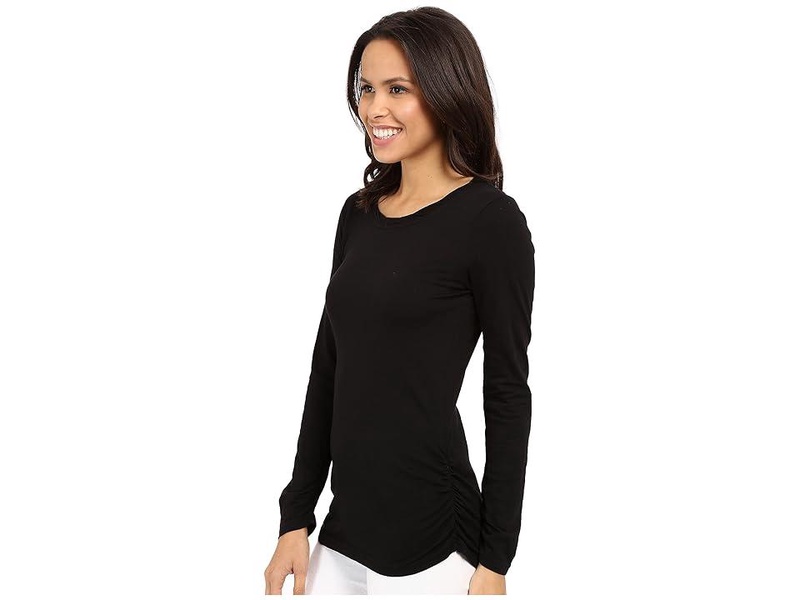 Slub Jersey Long Sleeve Twisted Scoop Neck Tee