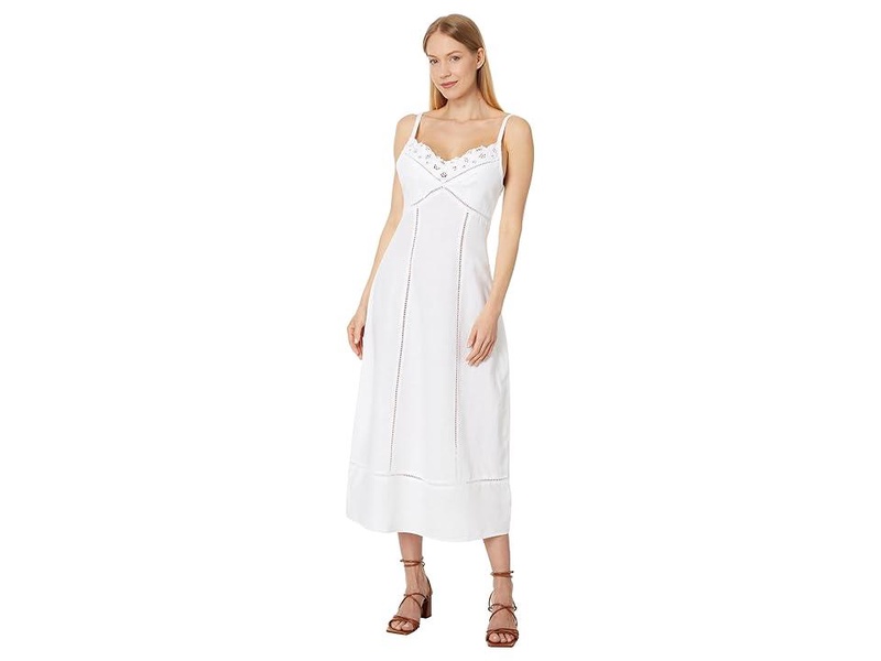 Sweetheart Midi Dress in Linen-Cotton Blend