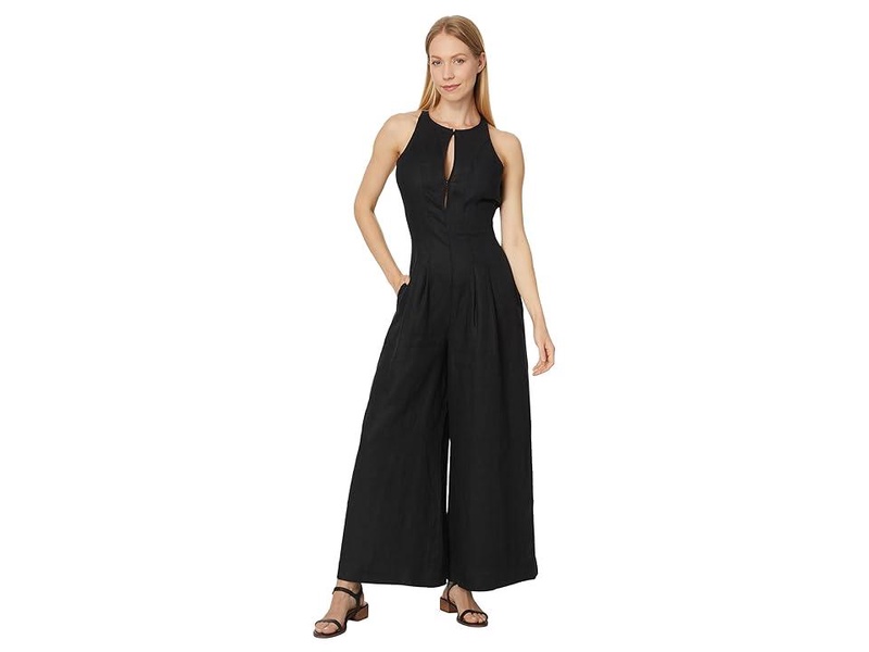 Seamed Wide-Leg Jumpsuit in 100% Linen