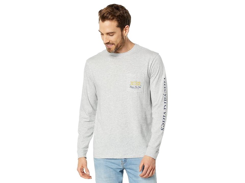 New Years Champagne Long Sleeve Pocket Tee