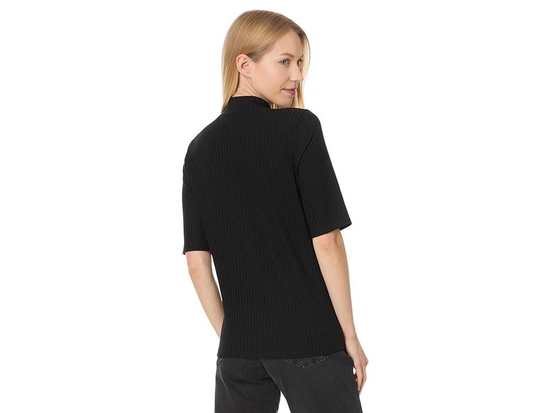 Mock Neck Elbow Sleeve Top