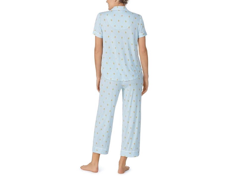 Modal Jersey Short Sleeve Notch Capris PJ Set