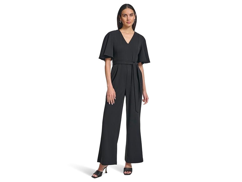 Scuba Crepe Cape Sleeve Jumpsuit