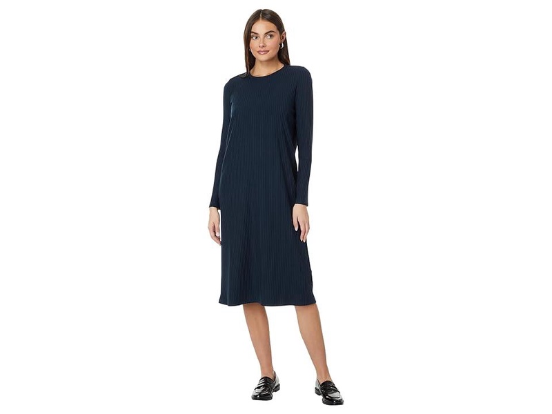 Crew Neck Calf Length Dress