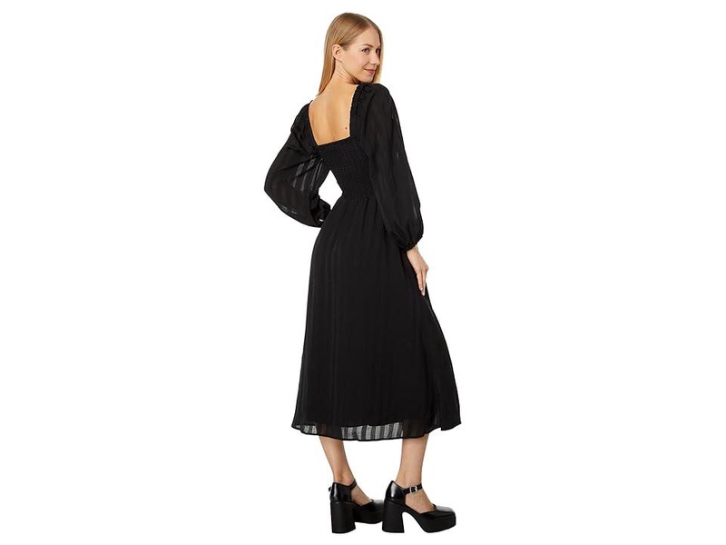 Emine - Long Sleeve Ruched Lucie Midi - Seersucker Stripe