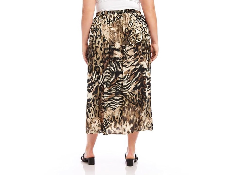 Plus Size Side-Slit Midi Skirt