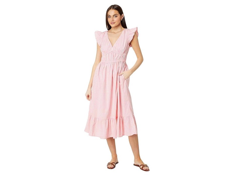 Poplin Flutter Midi Dress