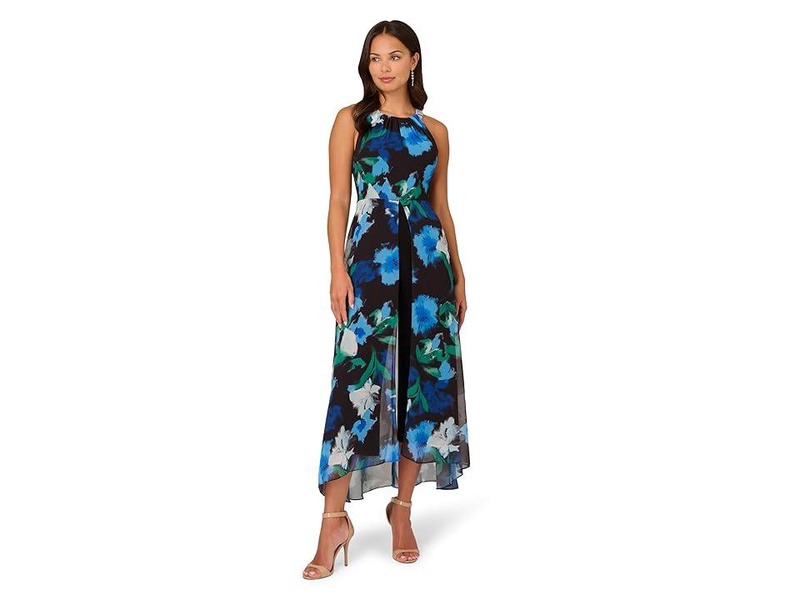 Adrianna Papell Womens Floral Print Jumpsuit