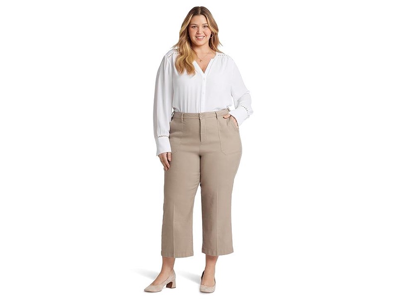 Plus Wide Leg Cropped Cargo