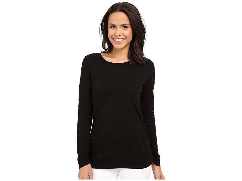 Slub Jersey Long Sleeve Twisted Scoop Neck Tee