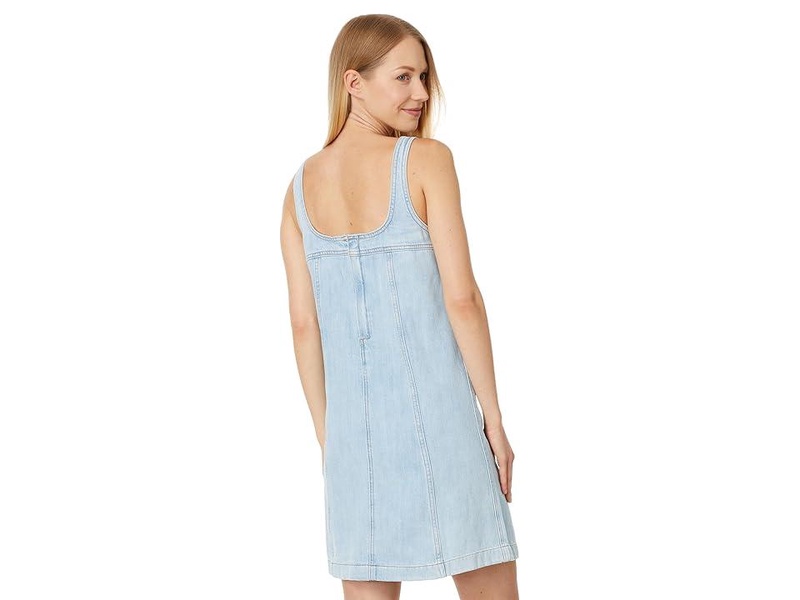 Denim A-Line Sleeveless Mini Dress in Fitzgerald Wash