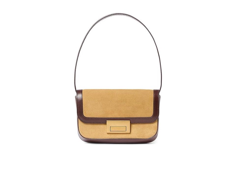 Stefania Leather Flap Baguette Shoulder Bag