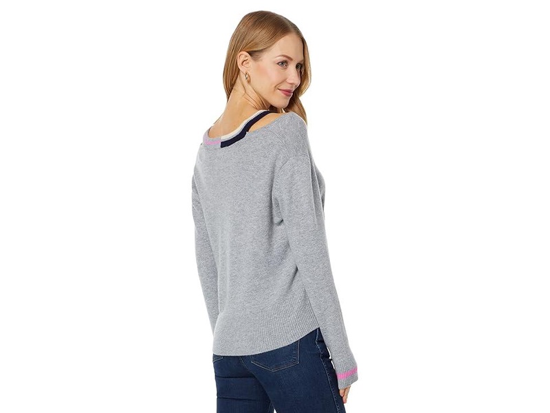 Wool Cashmere V-Neck Sweater w/ Cutout