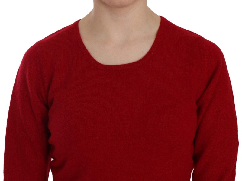 MILA SCHÖN Red Round Neck Pullover Cashmere Sweater