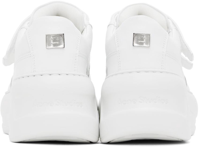 White Velcro Strap Platform Sneakers