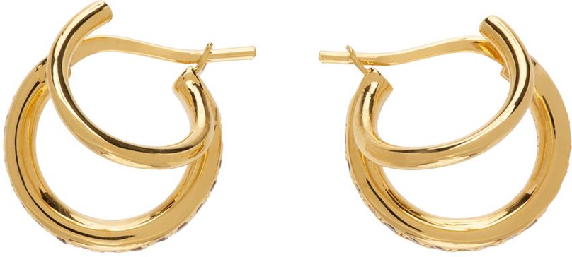 SSENSE Exclusive Gold Crystal Stellar Earrings