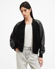 Renata Leather Sleeve Bomber Cardigan