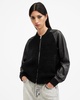 Renata Leather Sleeve Bomber Cardigan