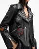 College Relaxed Fit Leather Biker Jacket