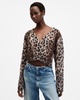 Wick Leopard Jacquard Cropped Cardigan