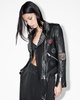 College Relaxed Fit Leather Biker Jacket