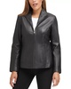 Cole Haan Women's Fully Lined Wing Collar Leather Coat