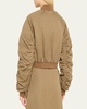 Talina Ruched-Sleeve Bomber Jacket