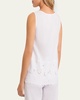 Clara Floral-Embroidered Cotton Tank Top