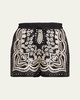 Frances Bandana-Print Silk Pull-On Shorts