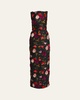 Floral Embroidered Long Sleeveless Column Gown