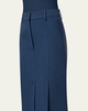 Long Wool Double-Face High Slit Skirt