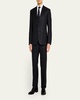 Men's Brun Pinstripe Escorial Wool Suit