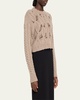 Distress Crop Cable Wool Cashmere Sweater